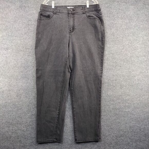 Catherines Womens Moderately Curvy Straight Jeans Gray Plus Size 16W Regular Fit - Picture 2 of 10
